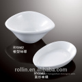 Boa qualidade chinesa porcelana branca ovo-forma molho prato